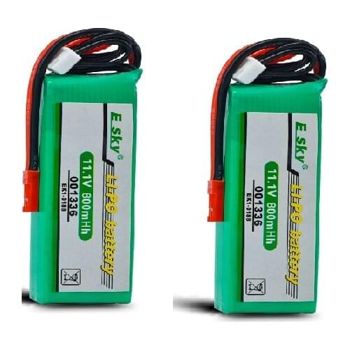 1/2 pcs 11.1V 800mAh Li-Po Battery Esky EK1-0188 001336 Big LAMA E020/E515A RC Helicopter