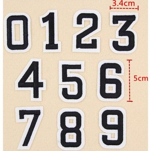 10 same pcs/lot Iron on Numbers Novelty Embroidered Clothes Patch For Clothing Boys Man Girl Punk Patch 10 pcs/lot