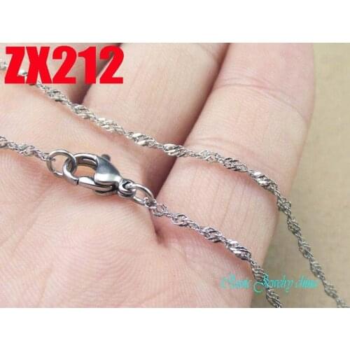 14"-38" length 1.5mm water wave stainless steel necklace chain women male fashion necklace chains 20pcs ZX212