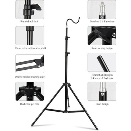 2m Light Stand folding Adjustable 4-Section Lightweight AluminiumTripod Support for outdoor camping Studio photos