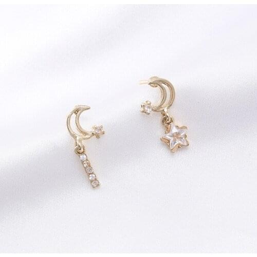 10 pair / lot fashion jewelry accessories new design metal star moon earrings