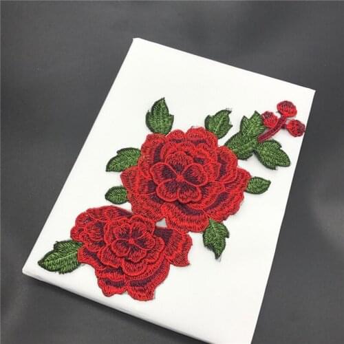 20pcs parches bordados Peony Flower Embroidered Applique Patches Floral Patch For Clothing Cheongsam Patchwork Sewing Accessory