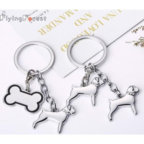 2019 New Arrival Creative Keychains Cute Dog Keychains Bone Pendant Key Chain Dog Classic Key Ring Holder DIY Metal Keychain 815