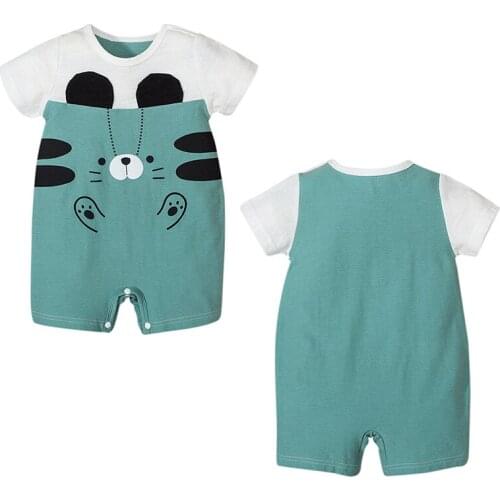 2021 Summer Toddler Newborn Baby Boys Cute Cartoon One-Piece Rompers Infant jumpsuit 0-18M
