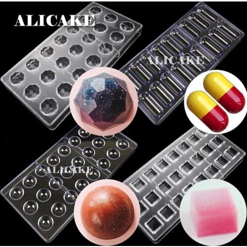 3D Polycarbonate Chocolate Nuggets Molds Thick Cake Form Tray Baking Candy Bar Moulds Pastry Tools for Bakery Mold Drop Shipping