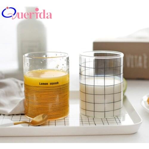 5PC/SET Hand-painted Geometric Lines Glass Cup Creative Juice Cup Small Fresh Lamp Wine Beer Drinkware Tea Juice Mug Drink Cup