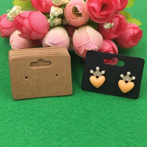 500pcs Small Earring Cards Kraft Ear Studs Hang Tag Jewelry Display Card Earring Kraft Paper Tag Ear Ring Paper Hanging Tags