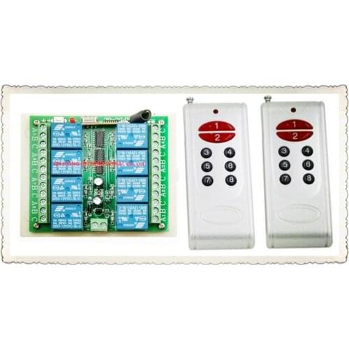 8 channel radio remote control/remote control DC12V 8ch 8 relays remote control 2pcs transmitter with 1pcs receiver
