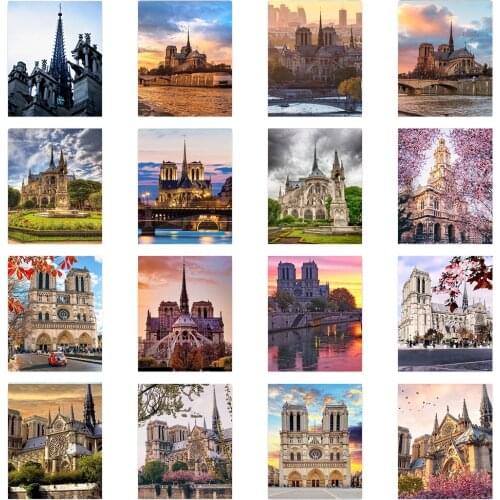 5D DIY diamond painting castle landscape painting round diamond embroidery cross stitch kit painting mosaic home decoration gift