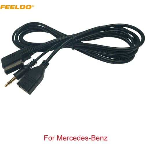 FEELDO Car Audio Music 3.5mm AUX Cable TO MMI Interface USB+Charger For Mercedes-Benz USB Wire Adapter
