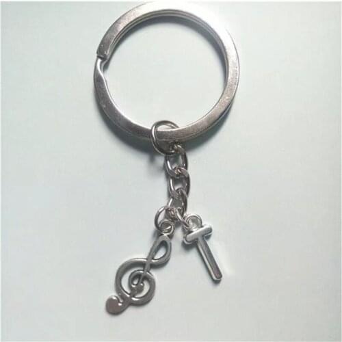 Treble Clef Key Ring, Music Note Keychain, Music Keyring, Initial Keychain, Musician Music Teacher Gift