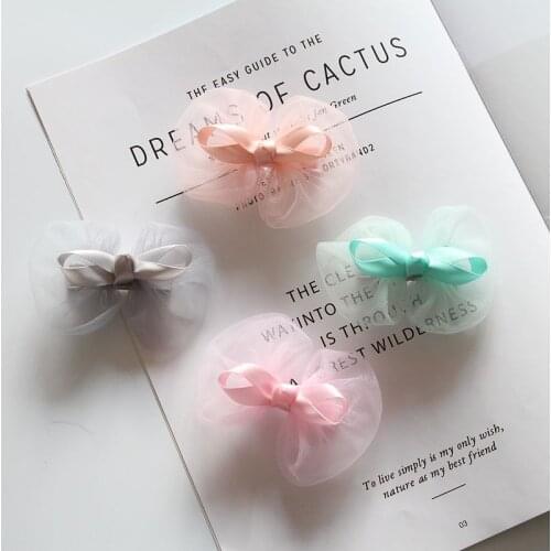 Boutique 20pcs Fashion Cute Gauze Bow Hairpins Solid Kawaii Mini Ribbon Bowknot Hair Clips Princess Headwear Hair Accessories