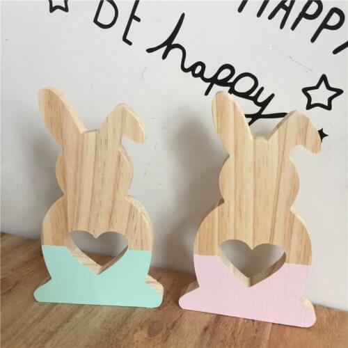 INS Nordic Wooden Hollow Star Love Rabbit Ornaments For Kids Room Decoration Wood Baby Toys Furniture Nursery Decor Photo Props