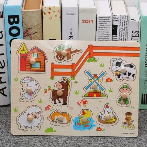 Baby Toys Montessori Wooden Puzzle Cartoon Vehicle Marine Animal Puzzle 12 Styles Board Set Educational Wooden Toy Child Gifts