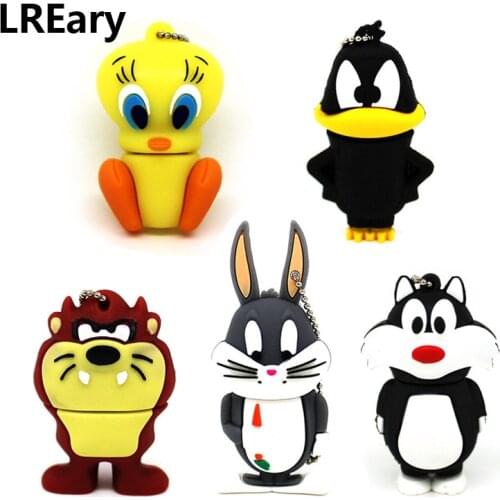 Hot Sale flash memory drives Usb2.0 usb flash drive pen drive 32g pendrive Bugs Bunny 16g 8g 4g Cute Cartoon with metal chain