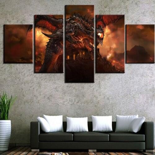 Canvas Wall Art 5 Piece HD Print Game Posters Character Modular Pictures Modern Home Decorative Living Room Decoration Paintings