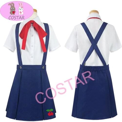 COSTAR Anime Monster Story Bakemonogatari Hachikuji Mayoi Cosplay Costume Full Set Jk Uniform Students Women Girls
