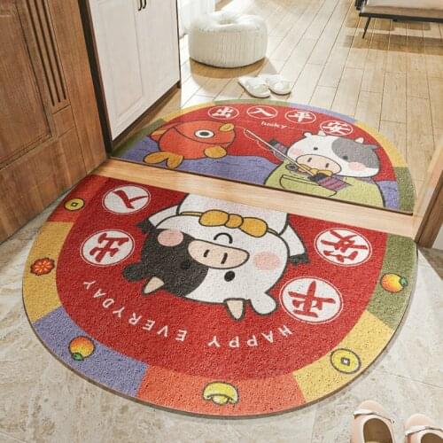 Chinese style silk ring door mat, household door mat, household PVC non-slip foot mat, bathroom mat 3d bathroom sets