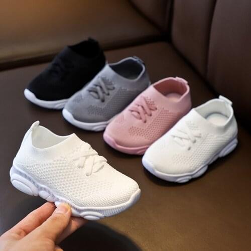 Baby Sneakers Infant Shoes 2020 Fashion Childrens Flat Shoes Baby Kids Girls Shoes Stretch Breathable Mesh Sports Running Shoes