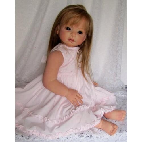 NPK 28Inch Huge Toddler Reborn Doll Kit Leontyne with Bent Leg Doll fresh color Kit with Body Included