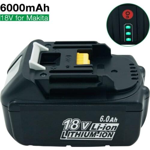 For Makita 18v Battery 6000mAh BL1860 BL1850 BL1830 Lithium ion Rechargeable Power Tool Batteries LED Light Upgrade PCB board