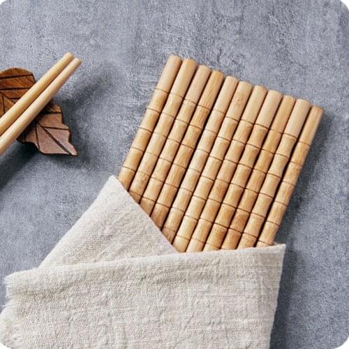 Chinese Style Carbonization 24 CM Reusable Natural Bamboo Wood Chopsticks Lot Cooking Thick For Noodles Sushi Kitchen Tableware