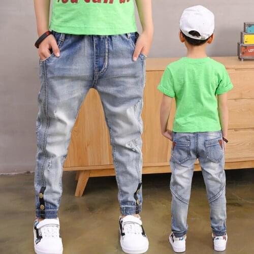 2019SNew Arrival Full Trousers Long Jeans Cotton Big Boys Jeans Cotton Fashion Teen-ages High Quality Pants size 100-160