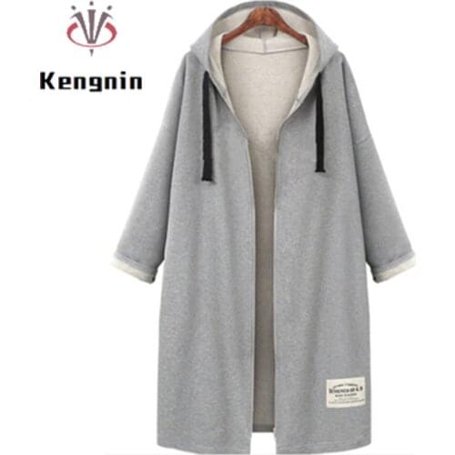 Autumn 2021 Winter Women Hoodies Plus Size 5XL Hooded Ladies Tops Loose Casual Outerwear Zip-Up Long Sleeve Basic Coats KE902