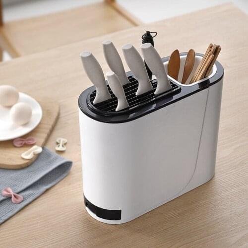 Plastic 2 in 1 sink Stand Kitchen Stoarge Rack with Drainer for Knives Holder and Cutlery Utensil Organization Container