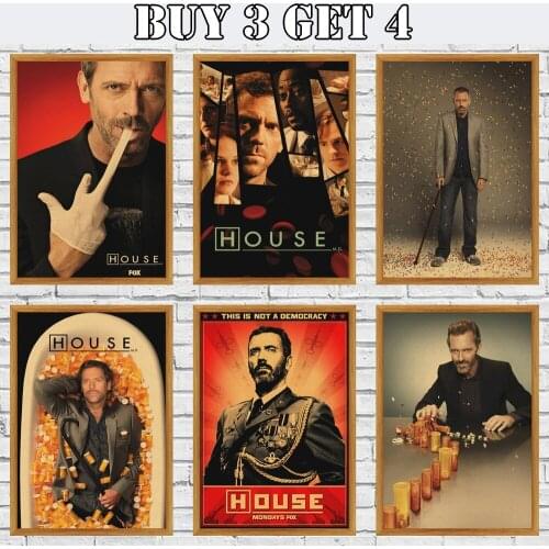 House M D Kraft Paper Poster Retro Decorated Wall Paintings Wallpaper Wall Stickers Bedroom Decor Room Decor