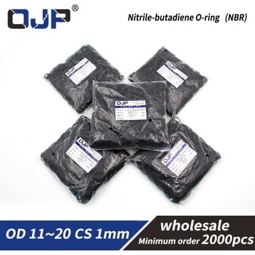 2000PCS/lot 1mm Thickness wholesale Rubber NBR Sealing OD11/12/13/14/15/16/17/18/19/20mm O Ring Seal Nitrile Gasket Oil Rings