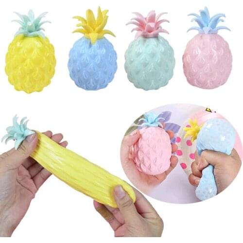 Squeeze vent stress ball kawaii simulation mini pineapple stick squash gadget toy decompression ball stress relief pressure toy