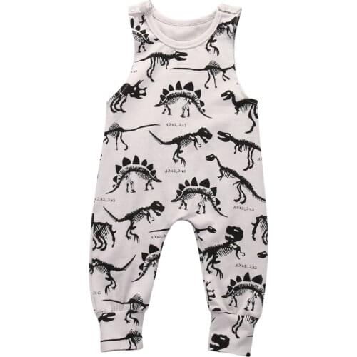 US Newborn Toddler Clothes Baby Infant Boy Girl Cartoon Dinosaur Romper Jumpsuit Outfit