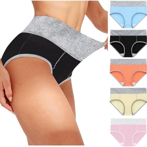 Women Solid Color Patchwork Fashion Comfy Briefs Cotton Panties High Quality New Underwear Knickers Bikini Underpants Ropa Mujer