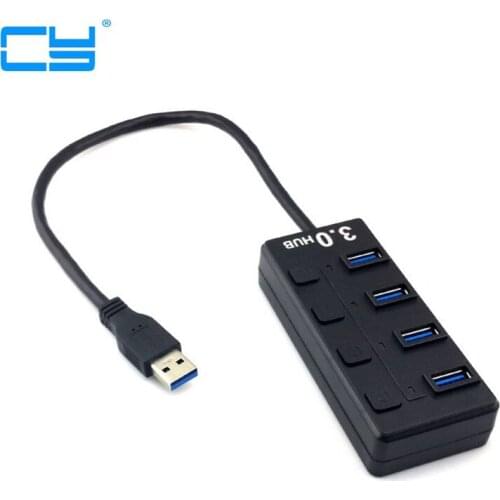 USB 3.0 Multiple 4 Ports Hub Adapter with Switch For PC Laptop Tablet Macbook Support Windows 7 Win 8 Mac