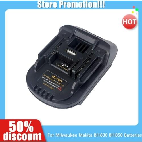 20V to 18V Lithium Battery 20V To 18V Battery Dm18M Li-Ion Charger Tool Adapter For Milwaukee Makita Bl1830 Bl1850