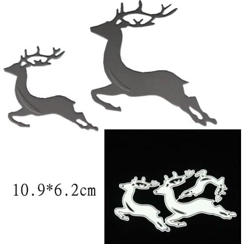 ZENRA Running Deer Steel Metal Cutting Die Stencils Knife Mould For DIY Paper Card Making Decorative Scrapbook