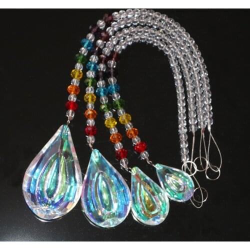 1PCS AB Crystal Suncatcher Window Hanging Feng Shui Healing Prism Sun Catcher Rainbow Maker Home Garden Decor