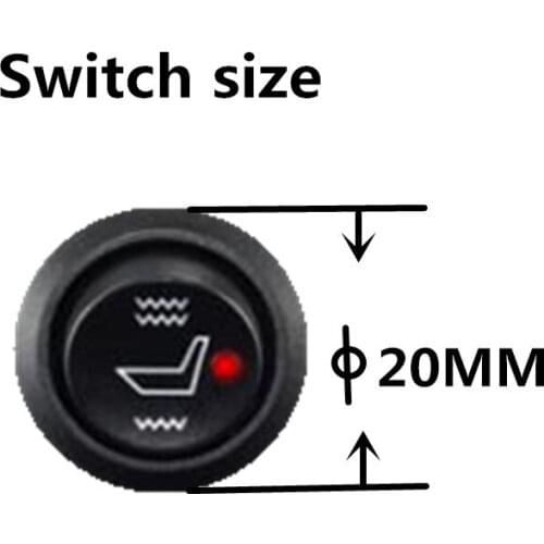 12V Universal High/Low Car Heated Seat switch Round Switch for warm Winter can compatible Carbon Fiber heating pad mat cover
