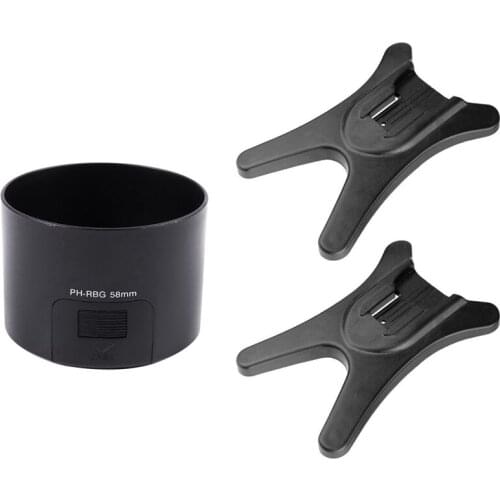 1x PH-RBG 58mm Lens Hood for Pentax SMCP-DA 55-300mm F/4-5.8 ED & 2x Camera Flash Stand Flash Speedlight Hot Shoe Stand
