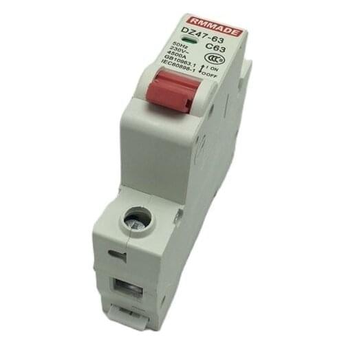1P AC MCB DZ47-63 C Type 230/400V~ 50HZ/60HZ Mini Circuit Breaker 6A 10A 16A 20A 25A 32A 40A 50A 63A Mounting 35mm Din Rail