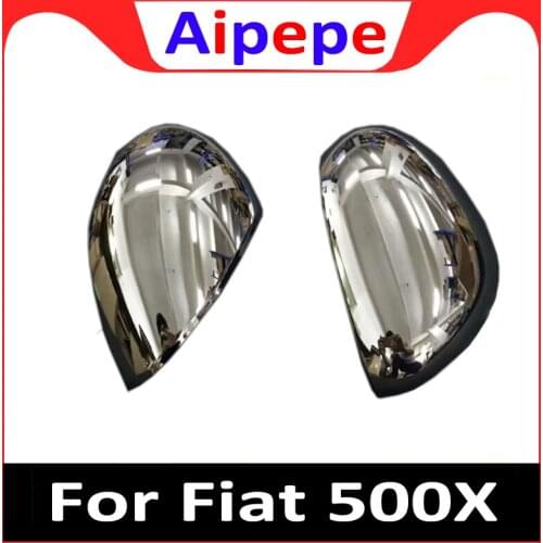 Car Auto Accessories For Fiat 500X 2015 2016 2017 2018 Outside Door Rearview Mirror Protector Shell Cover Kit Trim Bright