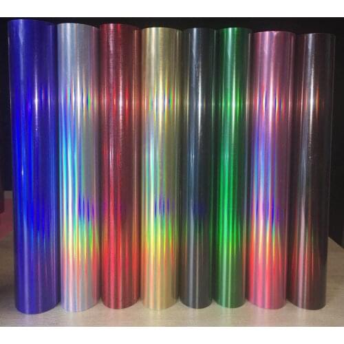 Free shipping 1 sheet 12"x40"/25cmx100cm Laser Colorful Heat Transfer Vinyl Hologram PVC Press Tshirt Iron On HTV Printing DIY