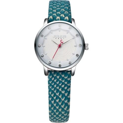JULIUS Colorful Ladies Watch Fashion For Women Crocodile Leather Elegant Analog Quartz Japan Movt Watch For Young Girl JA-858