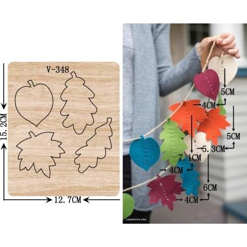 Leaf wooden die cutting dies for scrapbooking /Multiple sizes /V-348