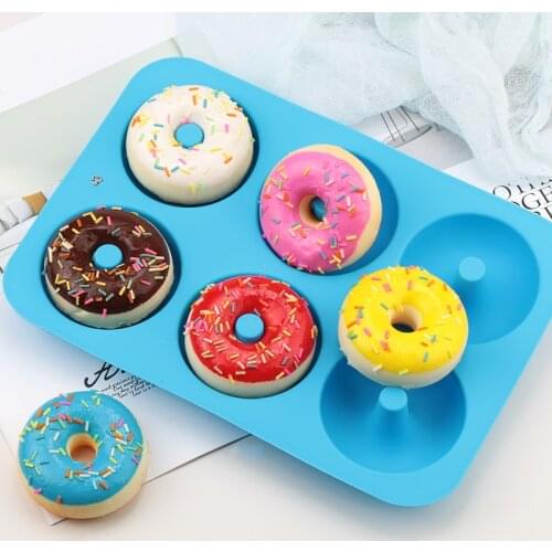6 Grid Donut Mold Silicone Bakery Baking Pan Non-Stick Donut Maker Home DIY Handmade Dessert Molde Kitchen Decoration Mould