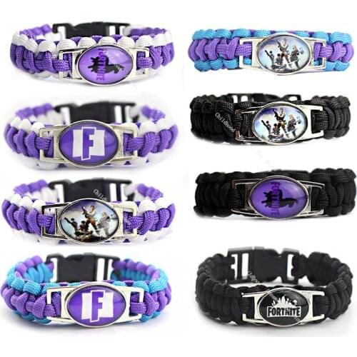 Fortnite Game Children Bracelet Game Anime Braided Bracelet DIY Personality Outdoor Sports wristband Kids Hand Strap Toy Gifts