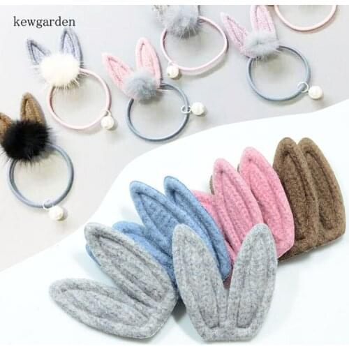 Kewgarden DIY Craft Supplies Yarn Embossing Rabbit Ears DIY Bowknot Accessories Handmade Hairband Material 20pcs/set
