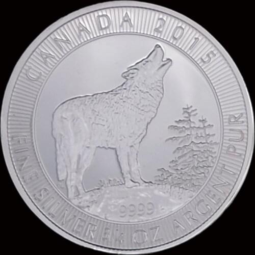 2015 Wolf Designed Silver Coins Wild Commemorative Coins Protect Wildlife Animals Commemorative coins