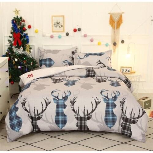 Luxury elk print duvet cover Merry Christmas bedding set with pillowcase Comforer set Bed Linen King/Queen/Full/Twin Bed Set